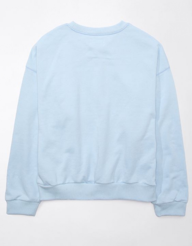 Aerie Funday Graphic Sweatshirts Light Blue | MCJ-182509