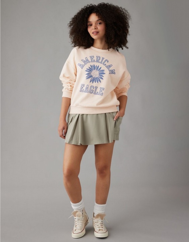 Aerie Funday Graphic Sweatshirts White | HXD-624350