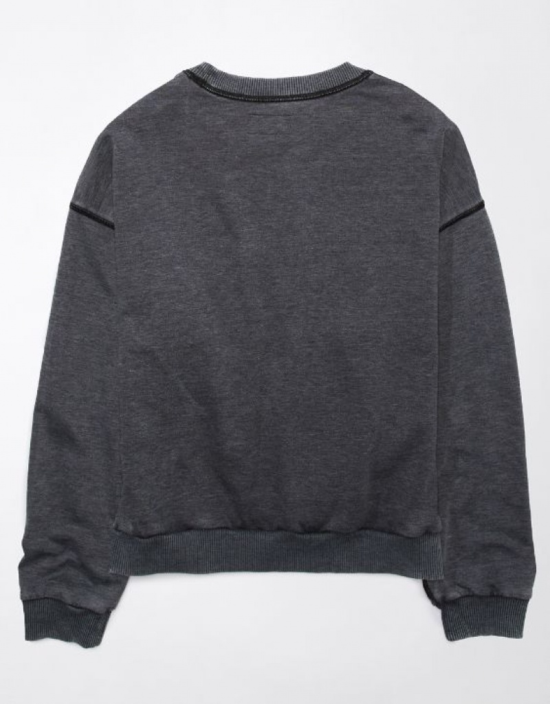 Aerie Funday Sweatshirts Black | ASX-538491