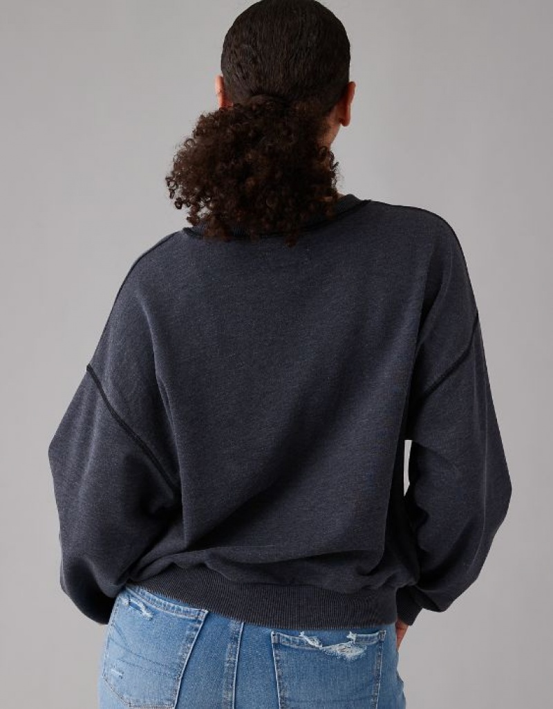 Aerie Funday Sweatshirts Black | ASX-538491