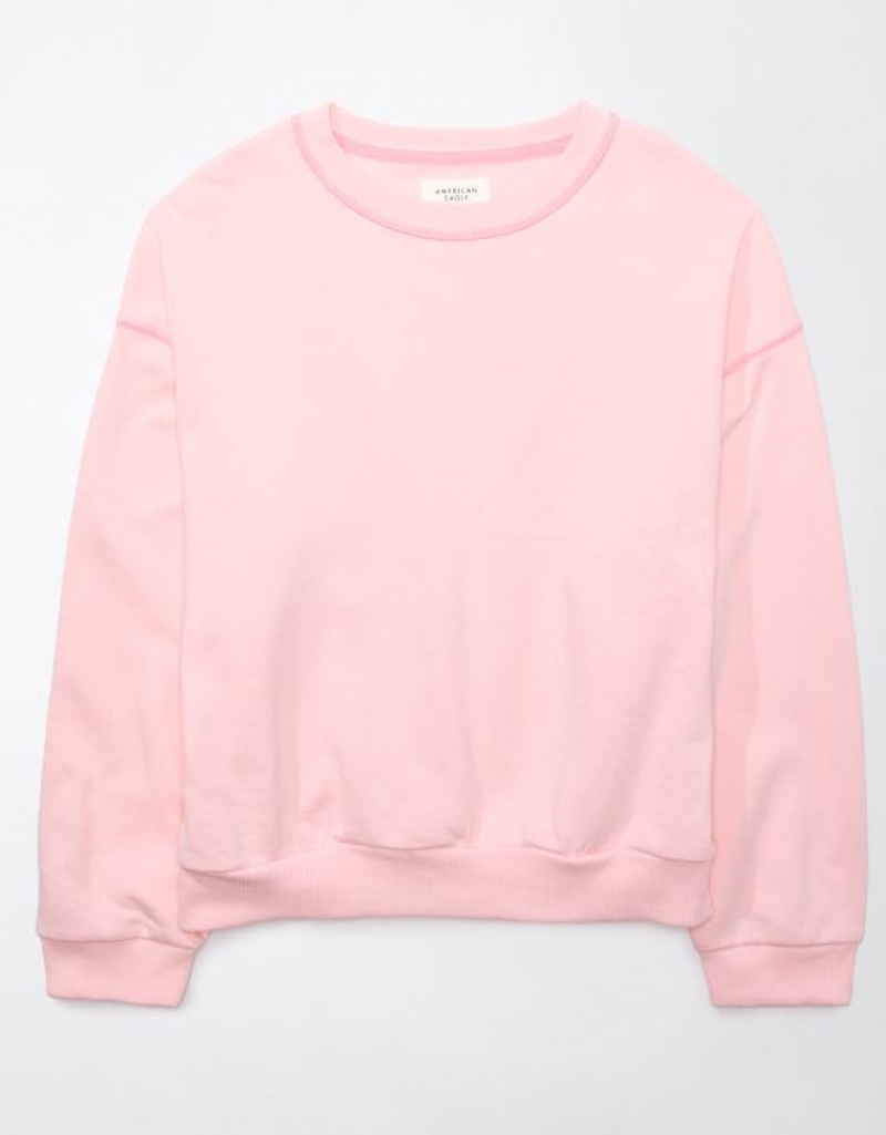 Aerie Funday Sweatshirts Light Pink | SVP-375102