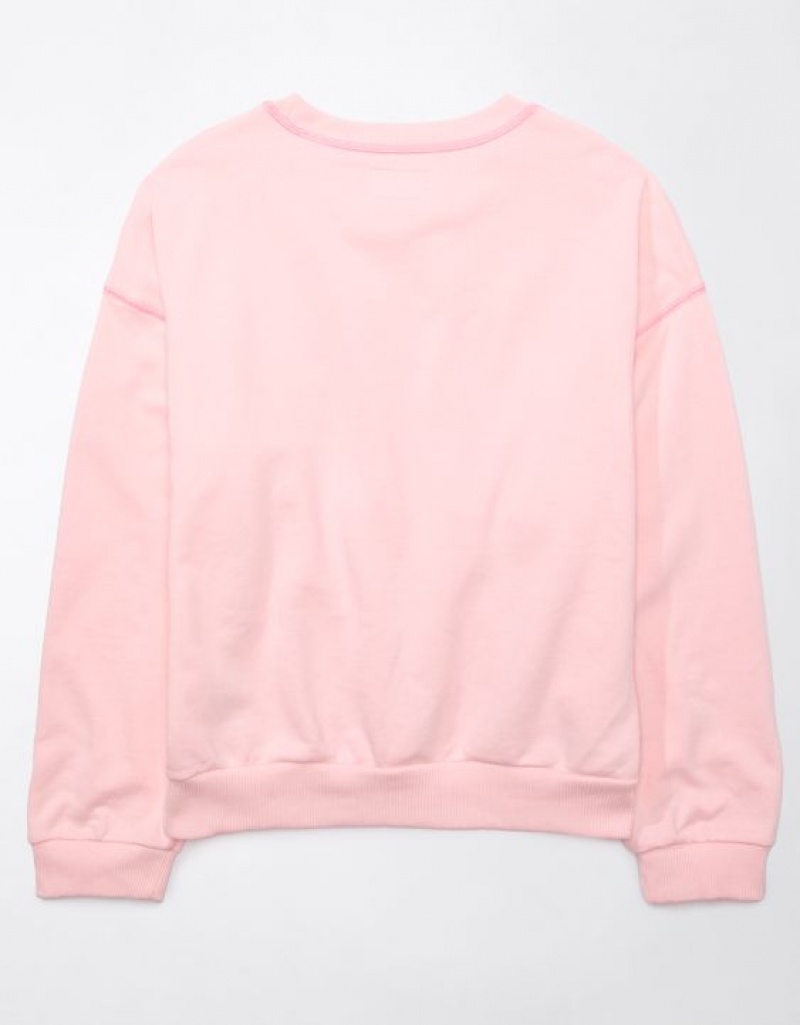 Aerie Funday Sweatshirts Light Pink | SVP-375102