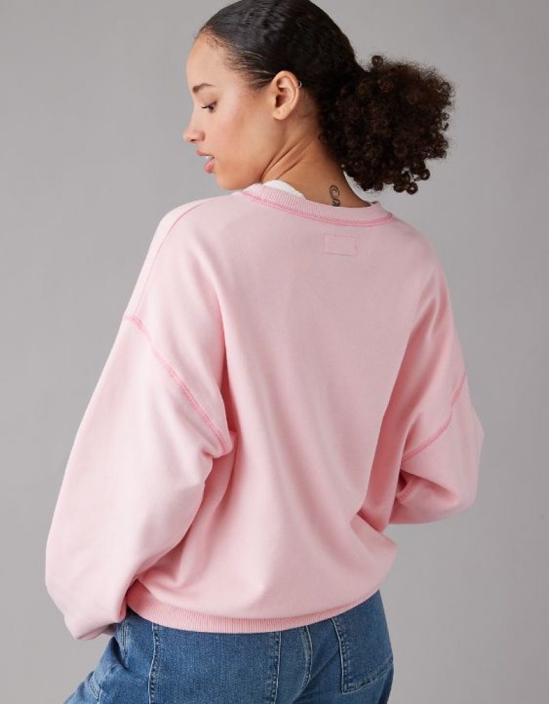 Aerie Funday Sweatshirts Light Pink | SVP-375102