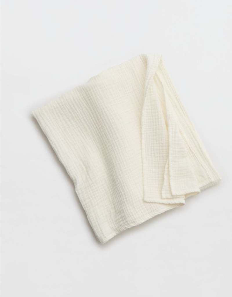 Aerie Gauze Mini Sarong Skirts White | GDF-761524