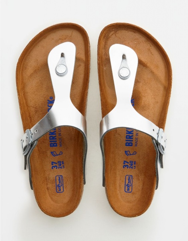 Aerie Gizeh Sandals Silver | IRV-905362