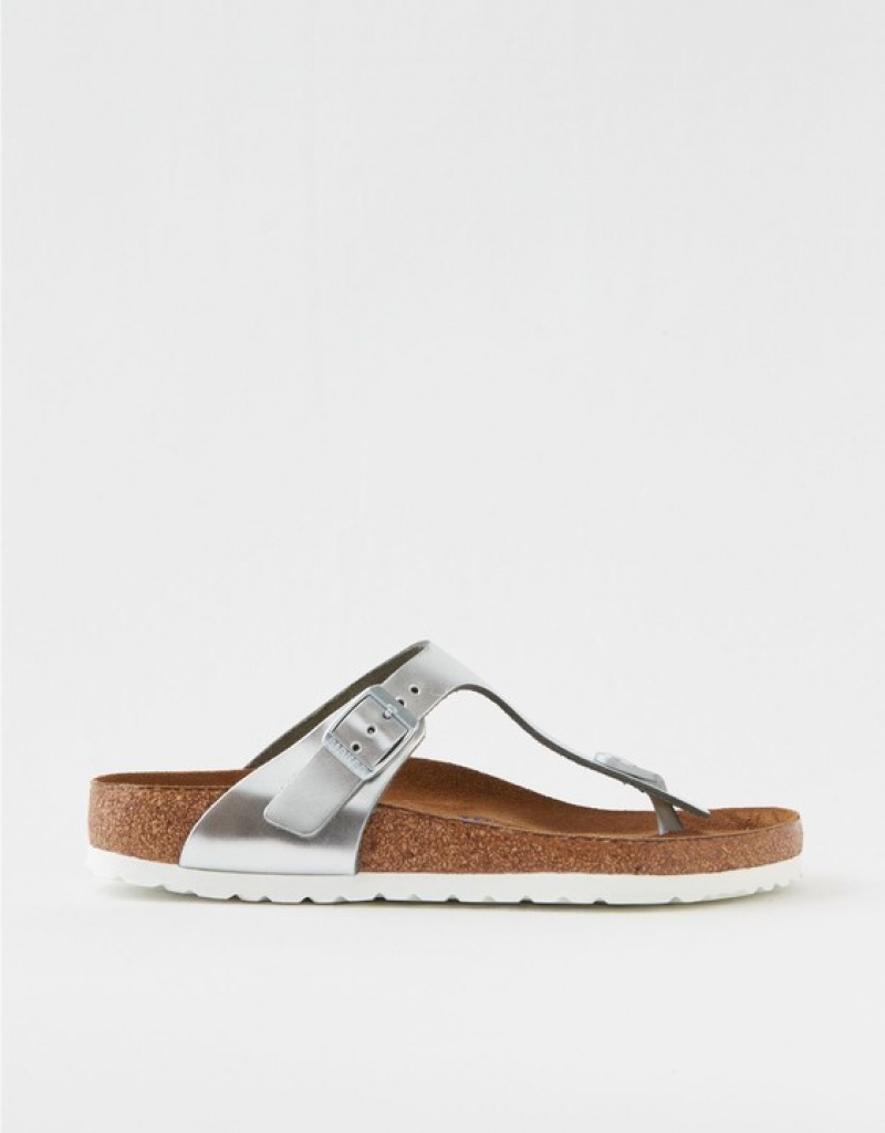 Aerie Gizeh Sandals Silver | IRV-905362