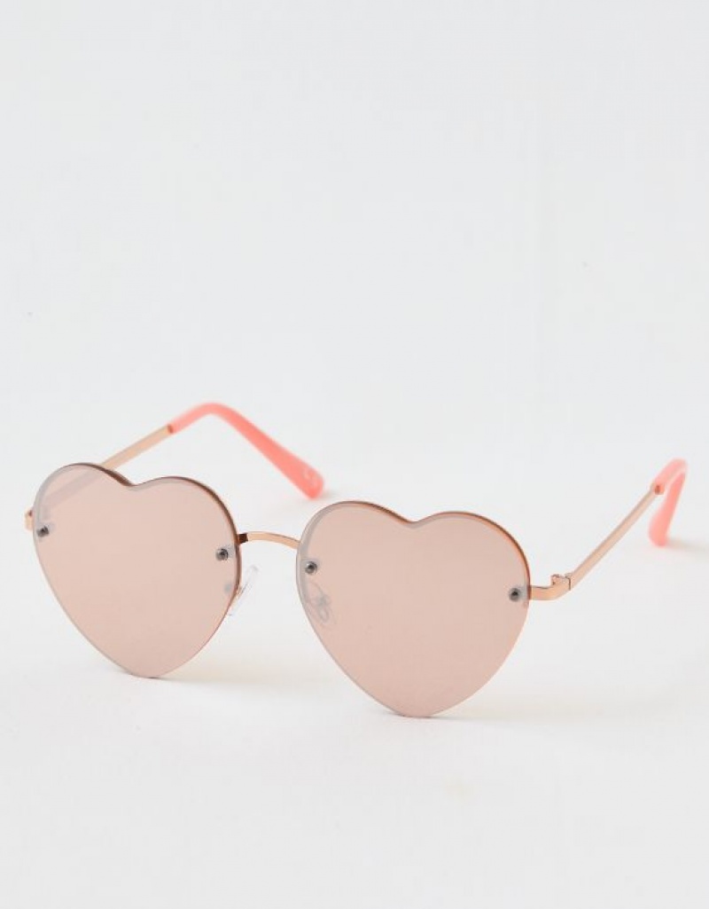 Aerie Heart Sunglasses Rose / Gold | YZN-057326