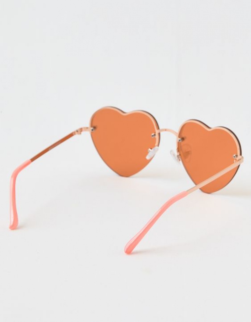 Aerie Heart Sunglasses Rose / Gold | YZN-057326