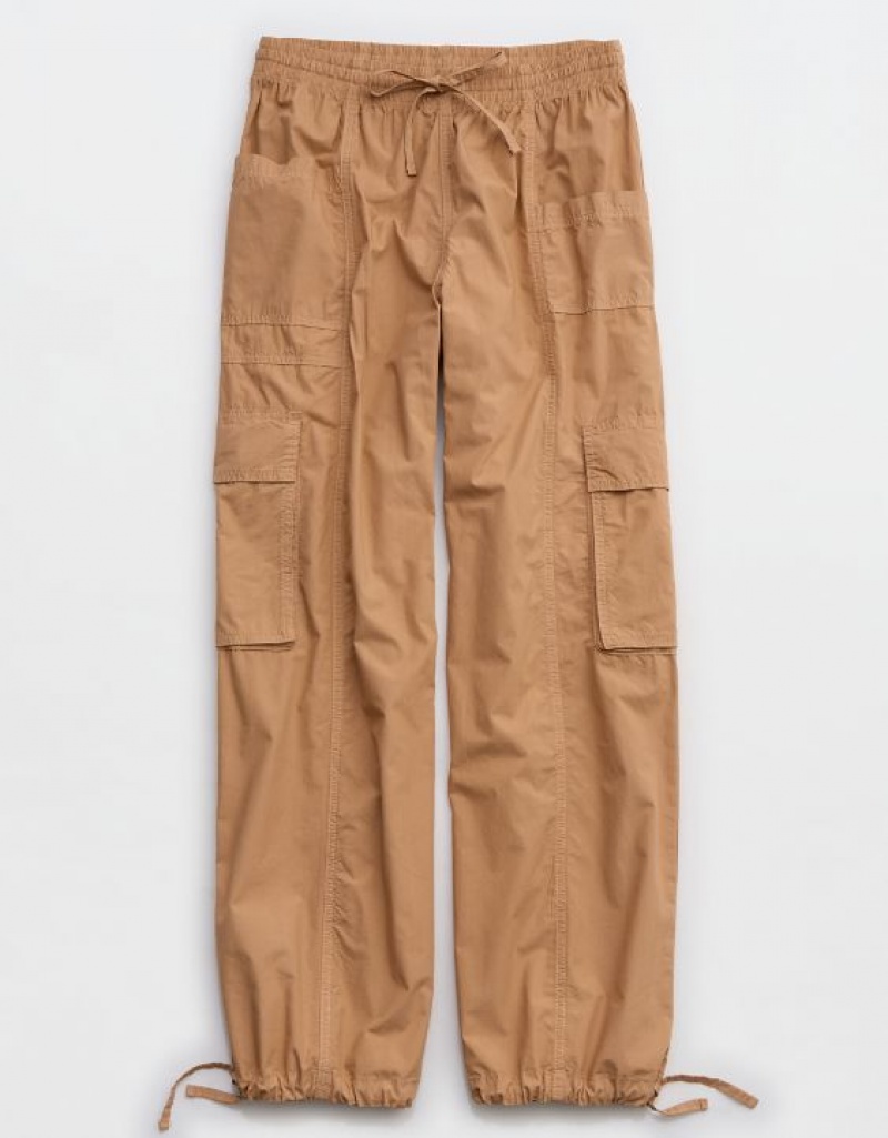 Aerie High Waisted Go-For-Itgy Cargo Pants Brown | LDI-372564