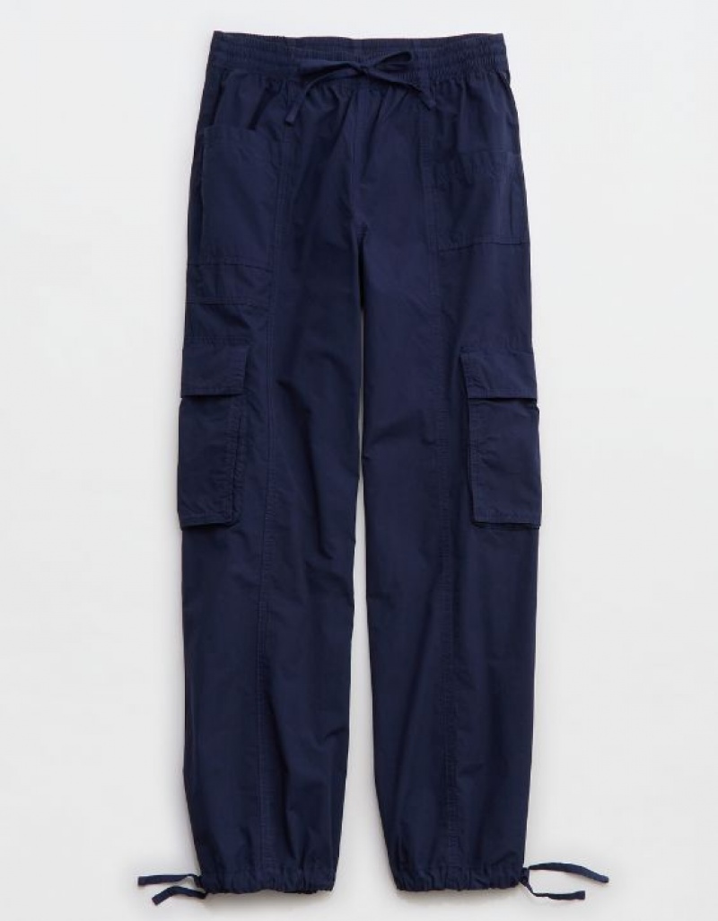 Aerie High Waisted Go-For-Itgy Cargo Pants Navy | BQE-961584