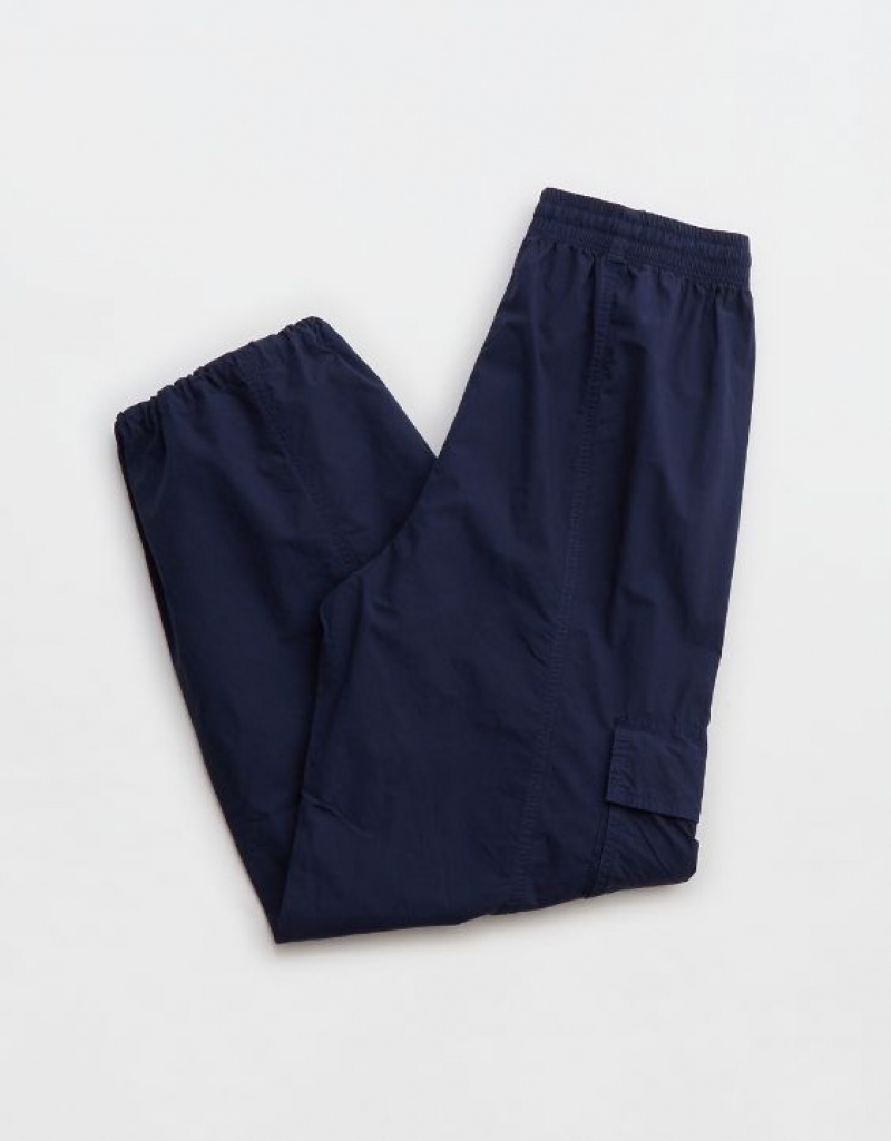 Aerie High Waisted Go-For-Itgy Cargo Pants Navy | BQE-961584