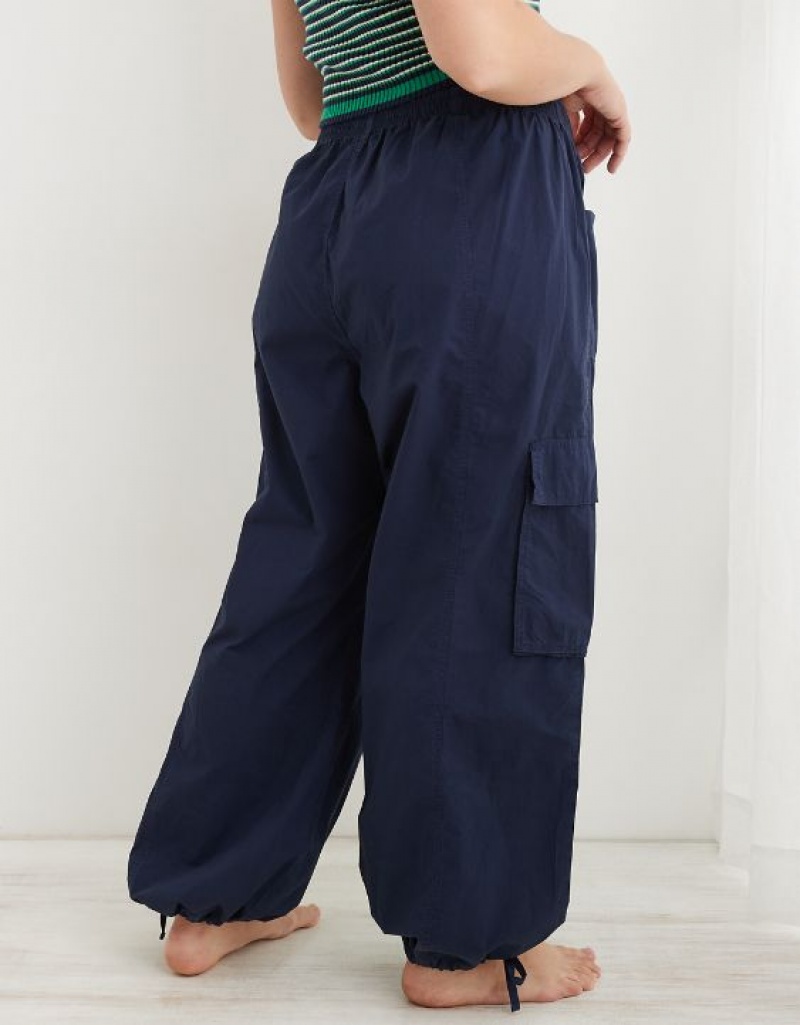 Aerie High Waisted Go-For-Itgy Cargo Pants Navy | BQE-961584