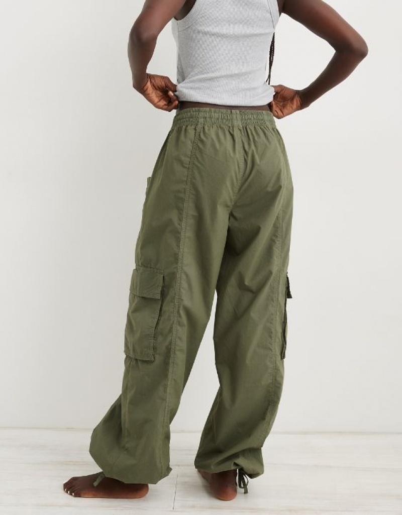 Aerie High Waisted Go-For-Itgy Cargo Pants Olive | DWA-693720