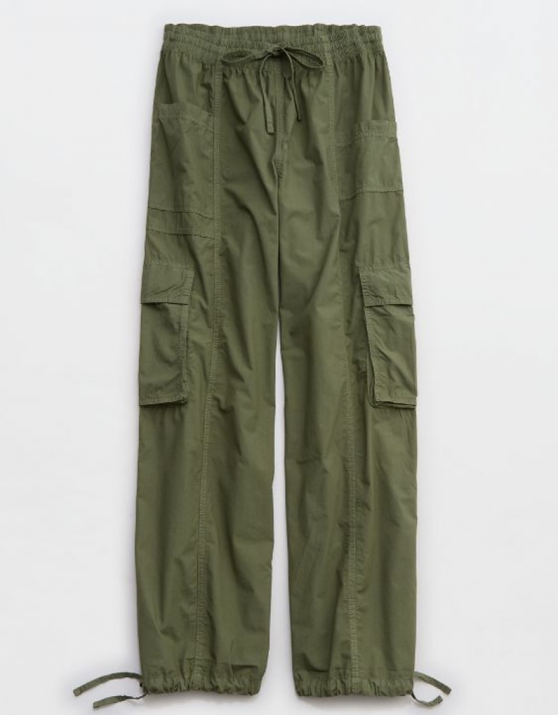 Aerie High Waisted Go-For-Itgy Cargo Pants Olive | DWA-693720