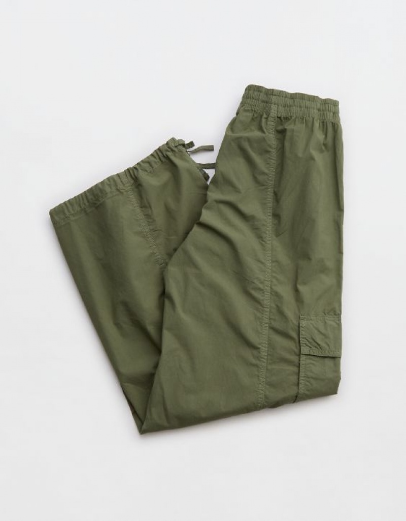 Aerie High Waisted Go-For-Itgy Cargo Pants Olive | DWA-693720