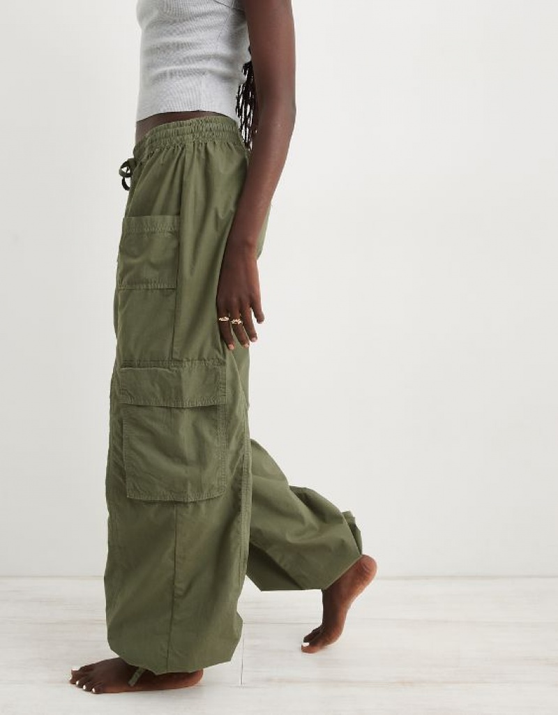 Aerie High Waisted Go-For-Itgy Cargo Pants Olive | DWA-693720