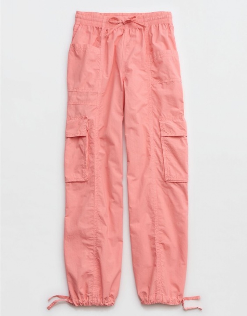 Aerie High Waisted Go-For-Itgy Cargo Pants Coral | XLS-075189