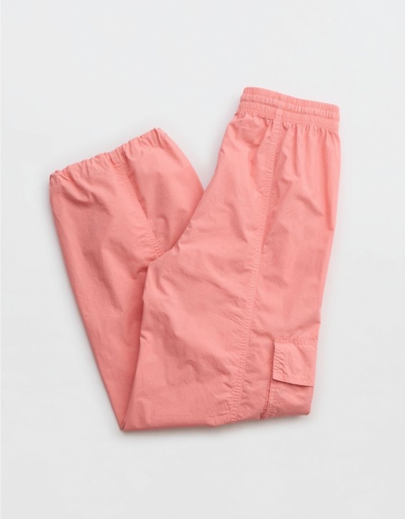 Aerie High Waisted Go-For-Itgy Cargo Pants Coral | XLS-075189