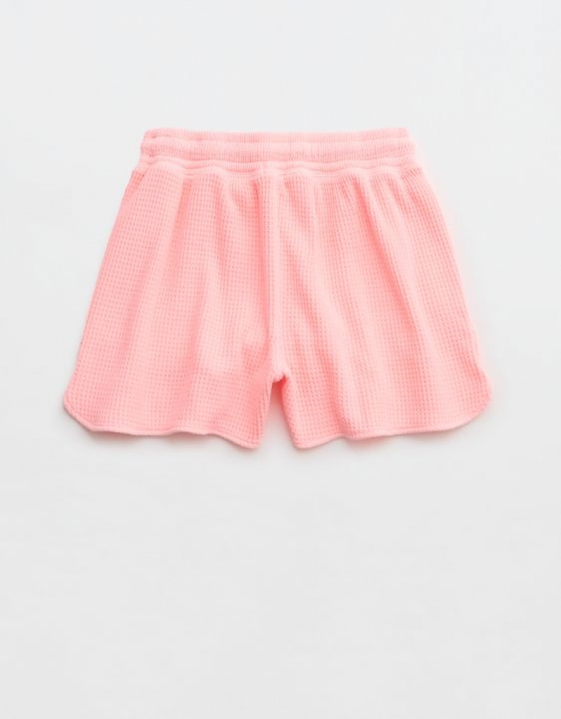 Aerie High Waisted LumberJane Waffle Shorts Pink | GQZ-937182