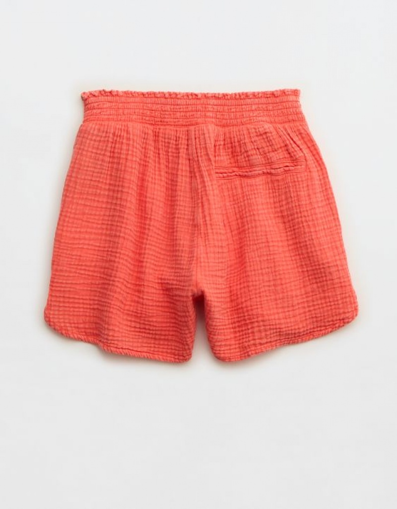 Aerie High Waisted Pool-To-Party Shorts Red | IZQ-529360