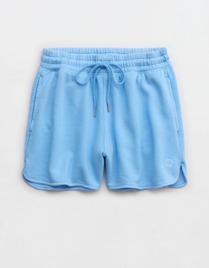 Aerie High Waisted REAL Shorts Blue | XRD-825034