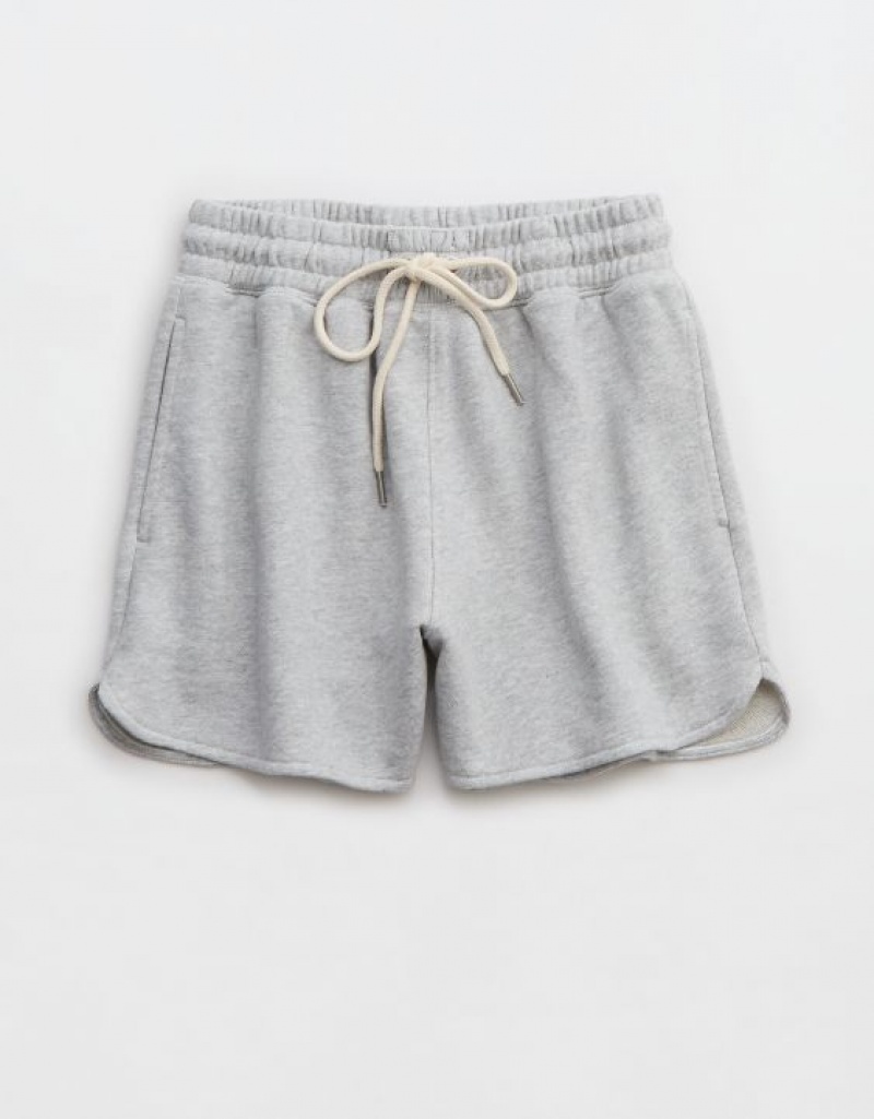 Aerie High Waisted REAL Shorts Grey | ZUI-250769