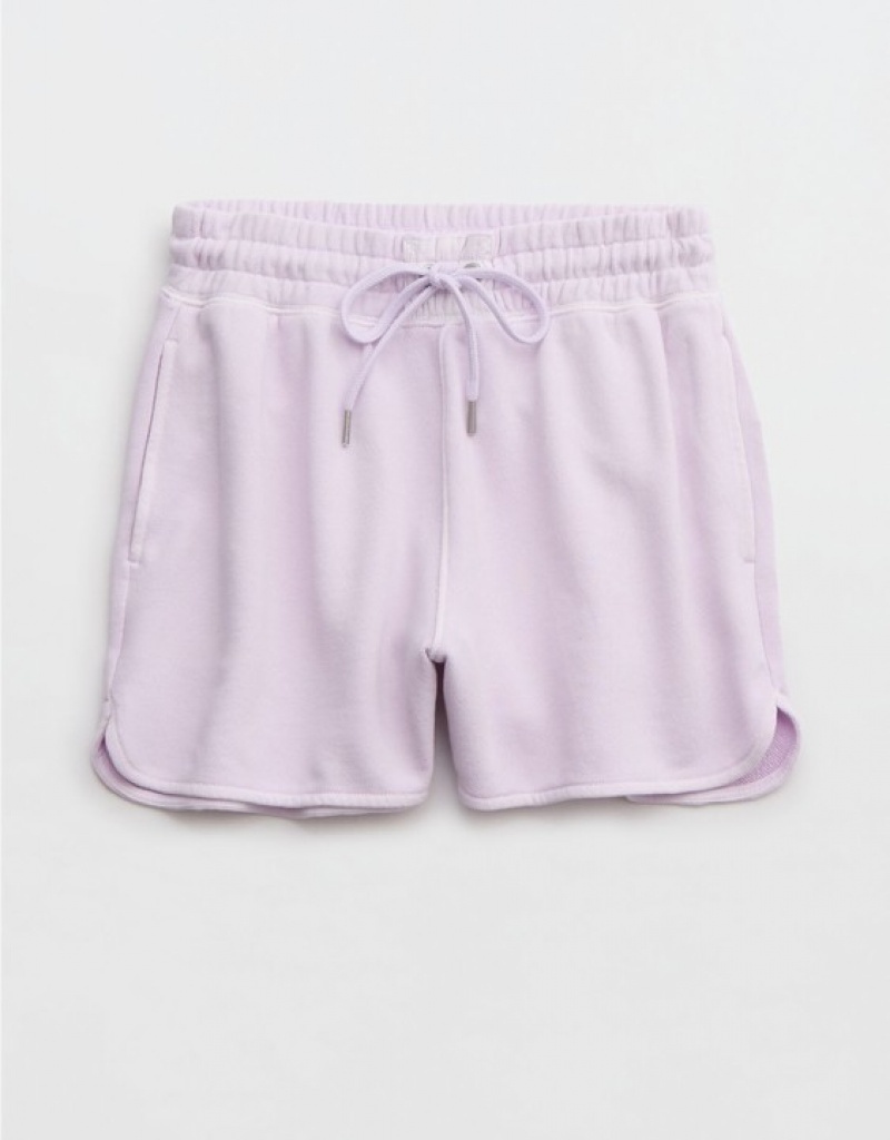 Aerie High Waisted REAL Shorts Lavender | HZG-463215