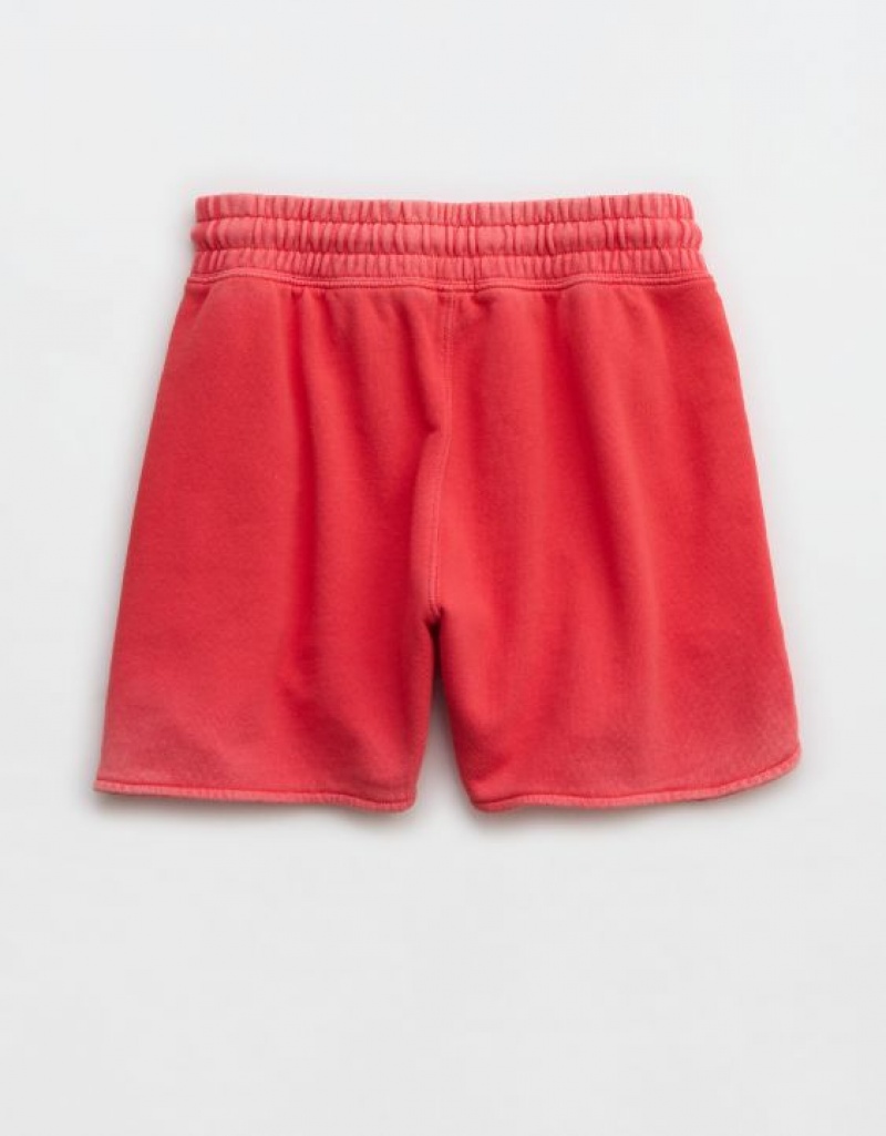 Aerie High Waisted REAL Shorts Red | YBR-123864