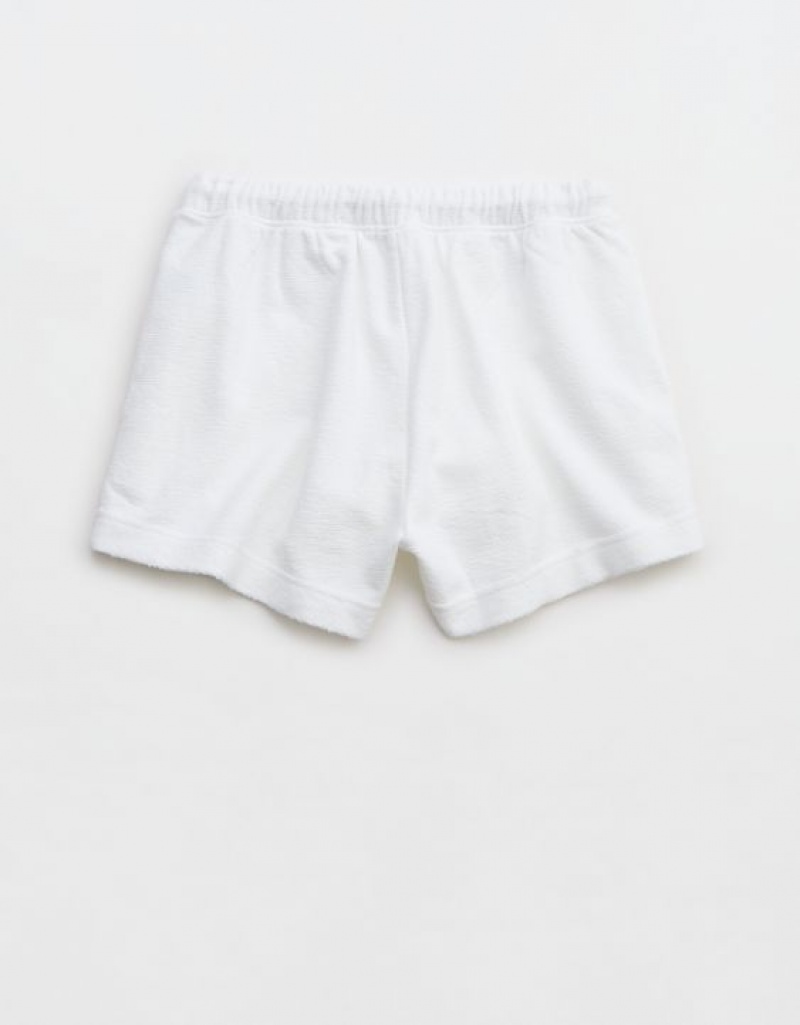 Aerie High Waisted Restart Shorts White | IVT-350419