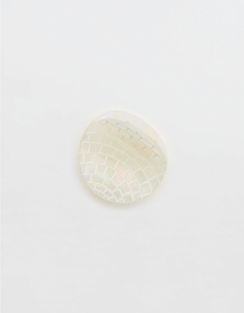 Aerie Jenny Lemons Disco Ball Hair Claw Clip Hair Accessories White | UQJ-954728