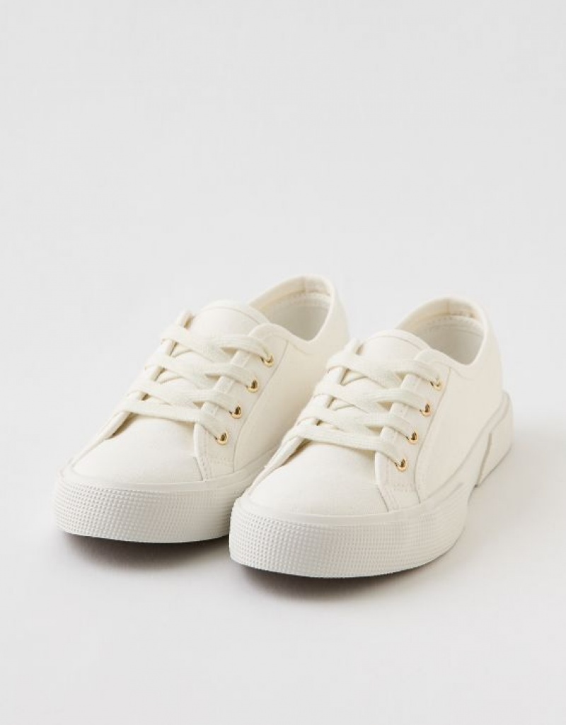 Aerie Lace Up Sneakers White | NQO-473129