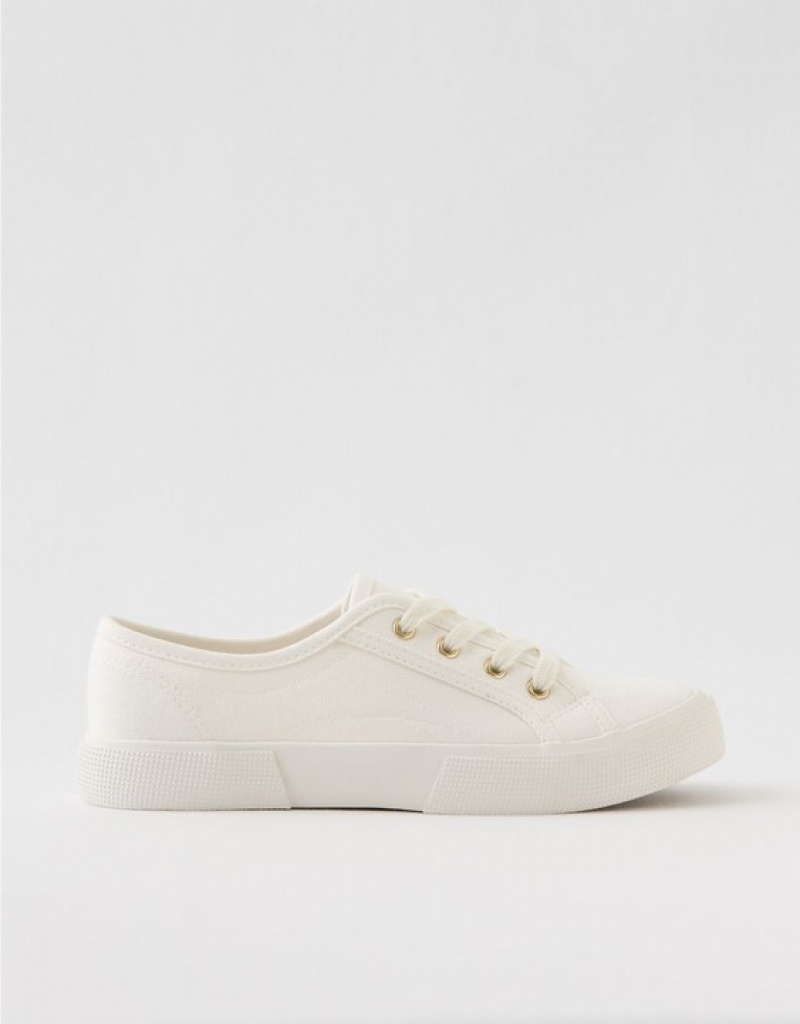 Aerie Lace Up Sneakers White | NQO-473129