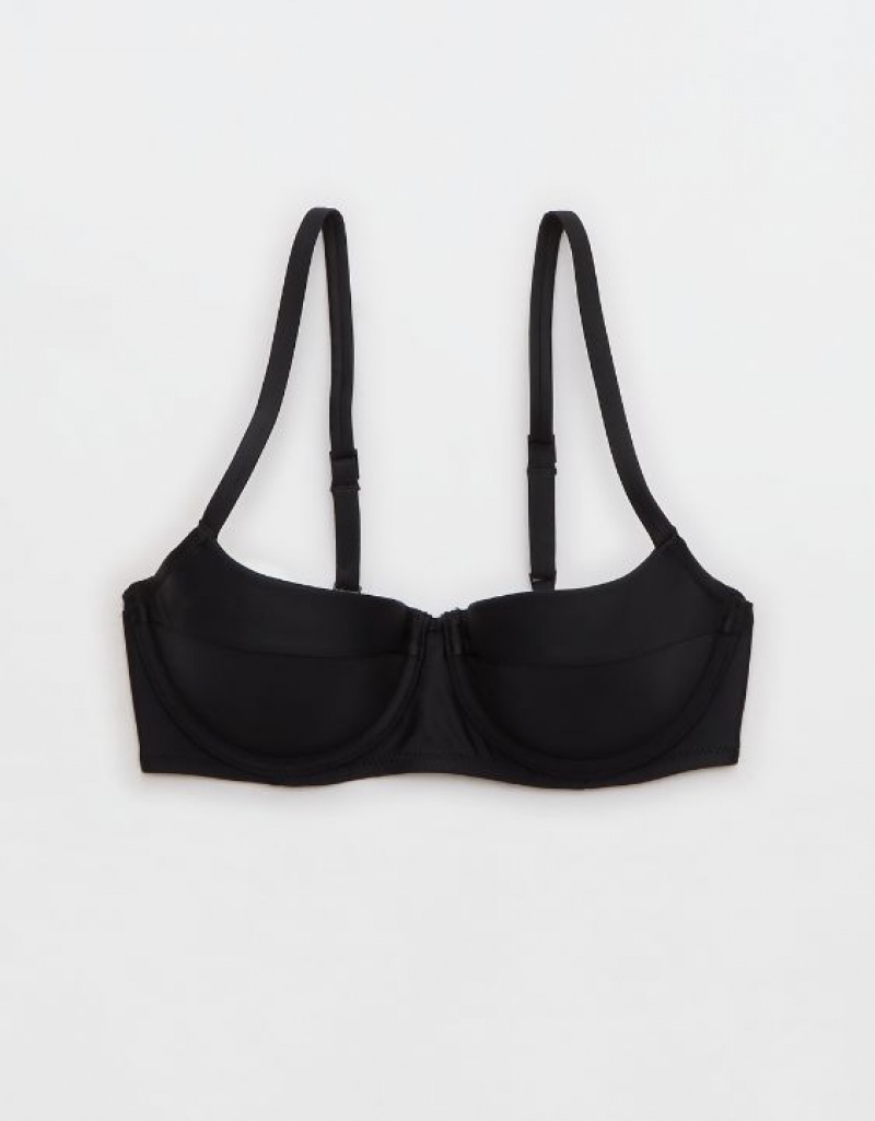 Aerie Lightly Lined Underwire Bikini Top Black | XZY-745013