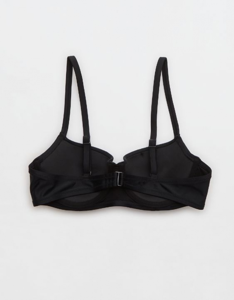 Aerie Lightly Lined Underwire Bikini Top Black | XZY-745013