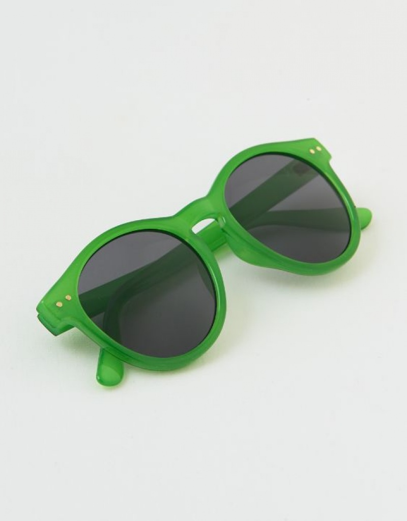 Aerie Love Goes Round Sunglasses Green | YAW-583047