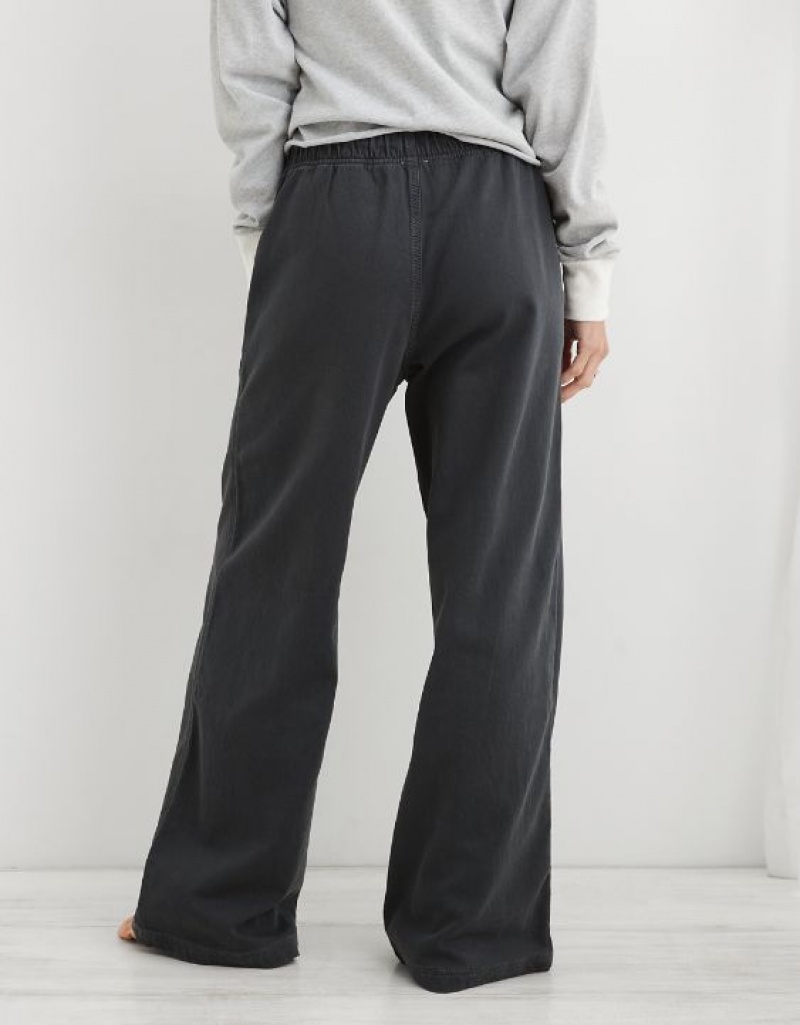 Aerie Me-Day Tie Waist Pants Grey | JRY-381659