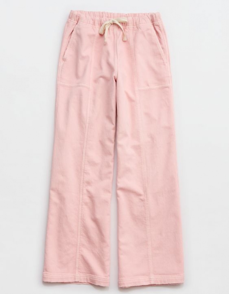 Aerie Me-Day Tie Waist Pants Pink | WLK-593408