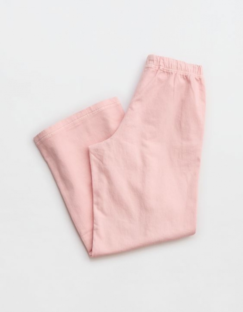 Aerie Me-Day Tie Waist Pants Pink | WLK-593408