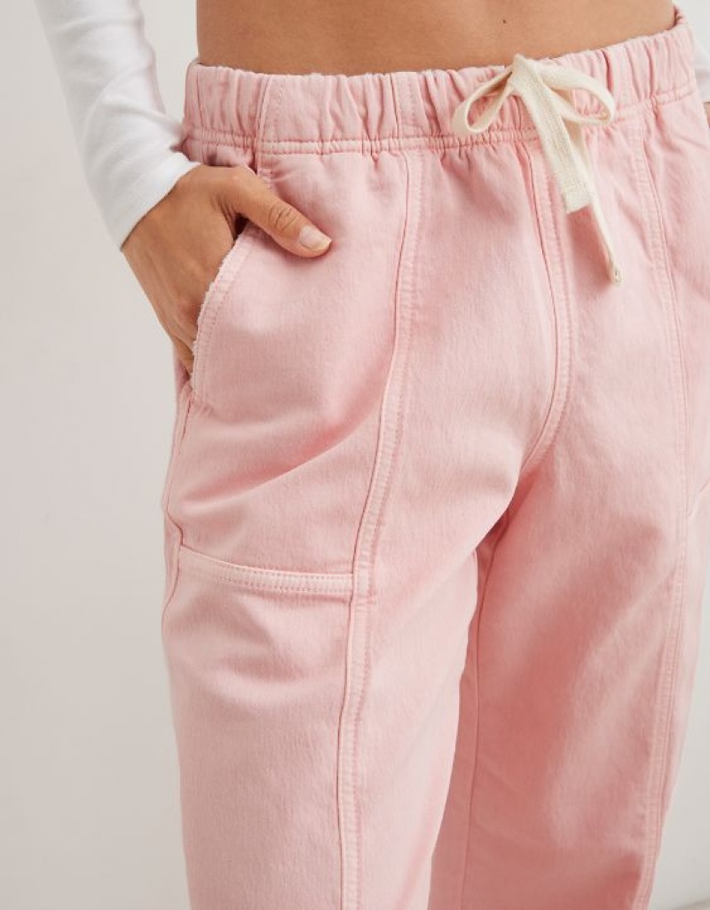 Aerie Me-Day Tie Waist Pants Pink | WLK-593408