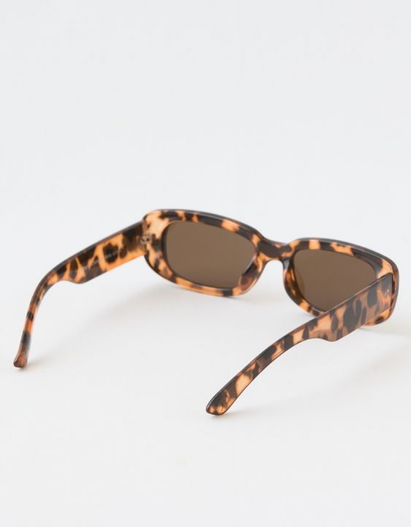 Aerie Mini Dare To Square Sunglasses Leopard | IOJ-506917