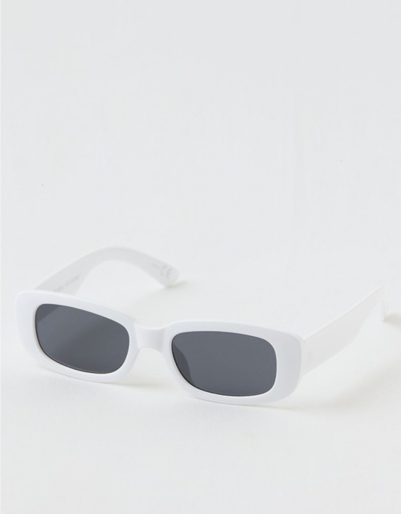 Aerie Mini Dare To Square Sunglasses White | TRE-479602