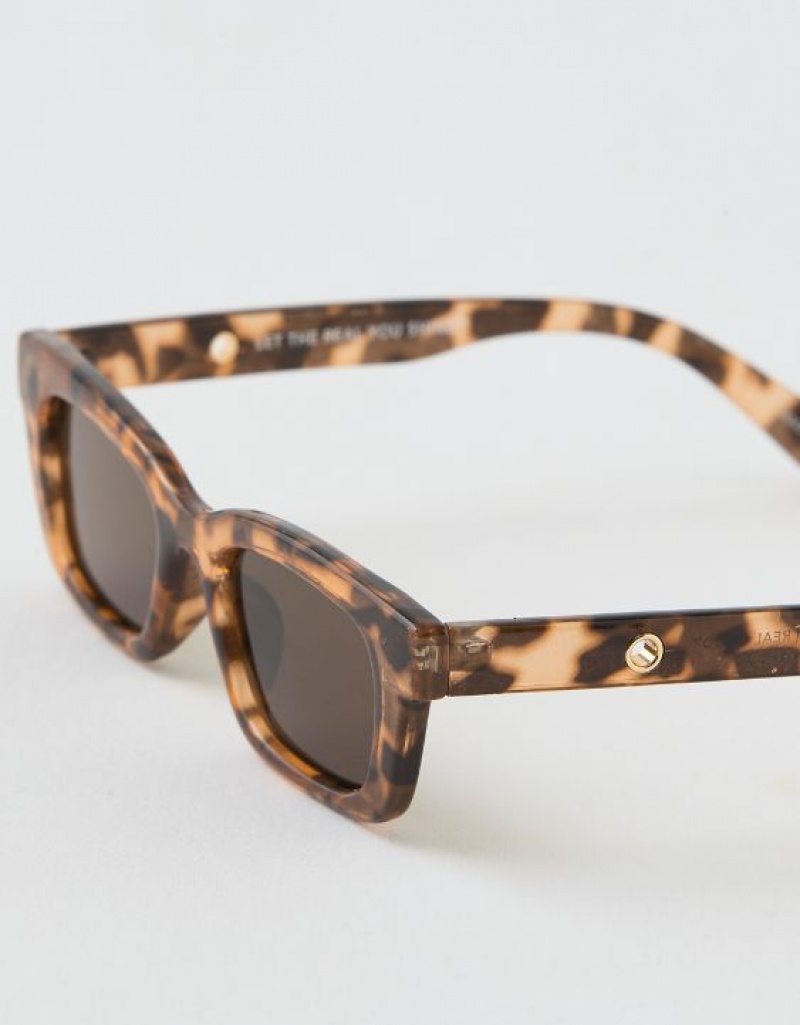 Aerie Mini Weekend Sunglasses Leopard | IJZ-512346