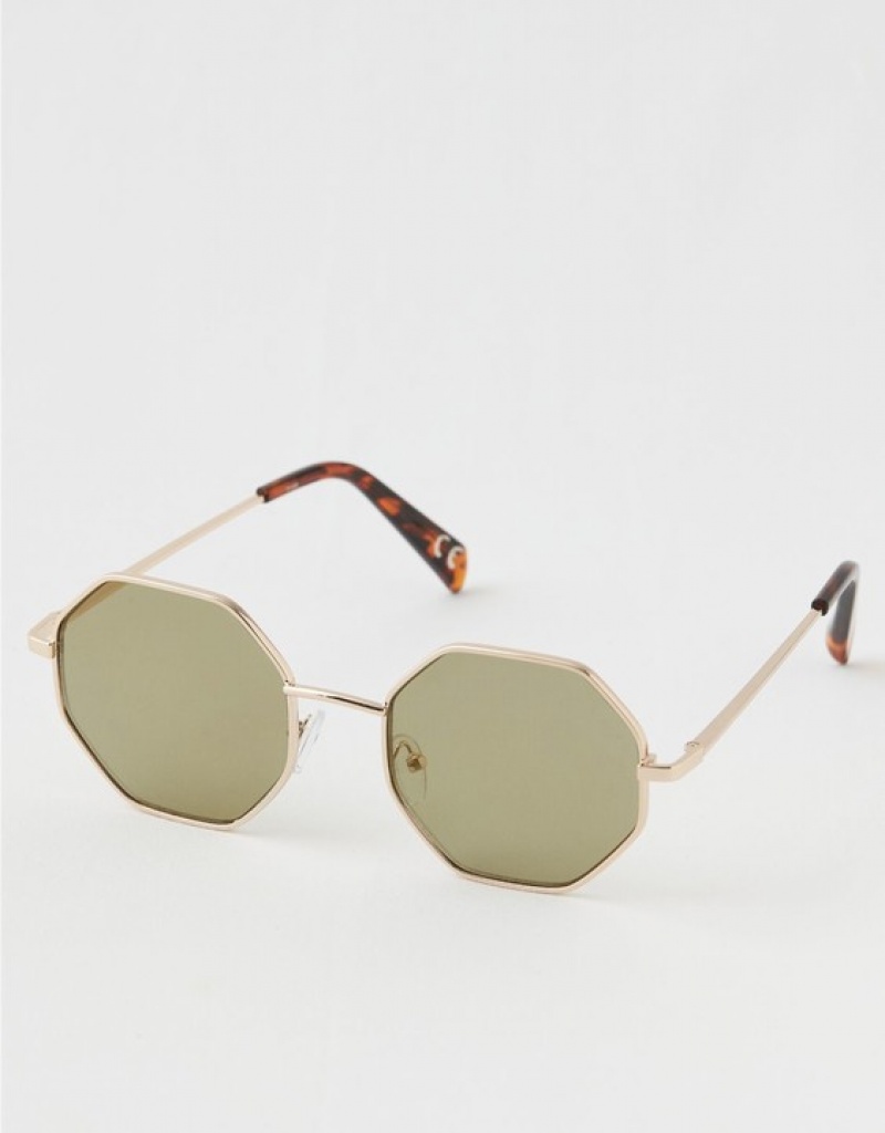 Aerie Movin' N Groovin' Sunglasses Olive | JBG-715340