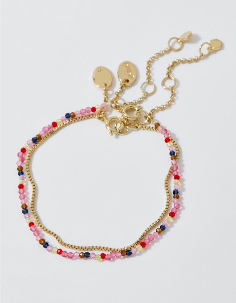 Aerie Multi Faceted Beadcelet Jewelry Pink | SHA-943057