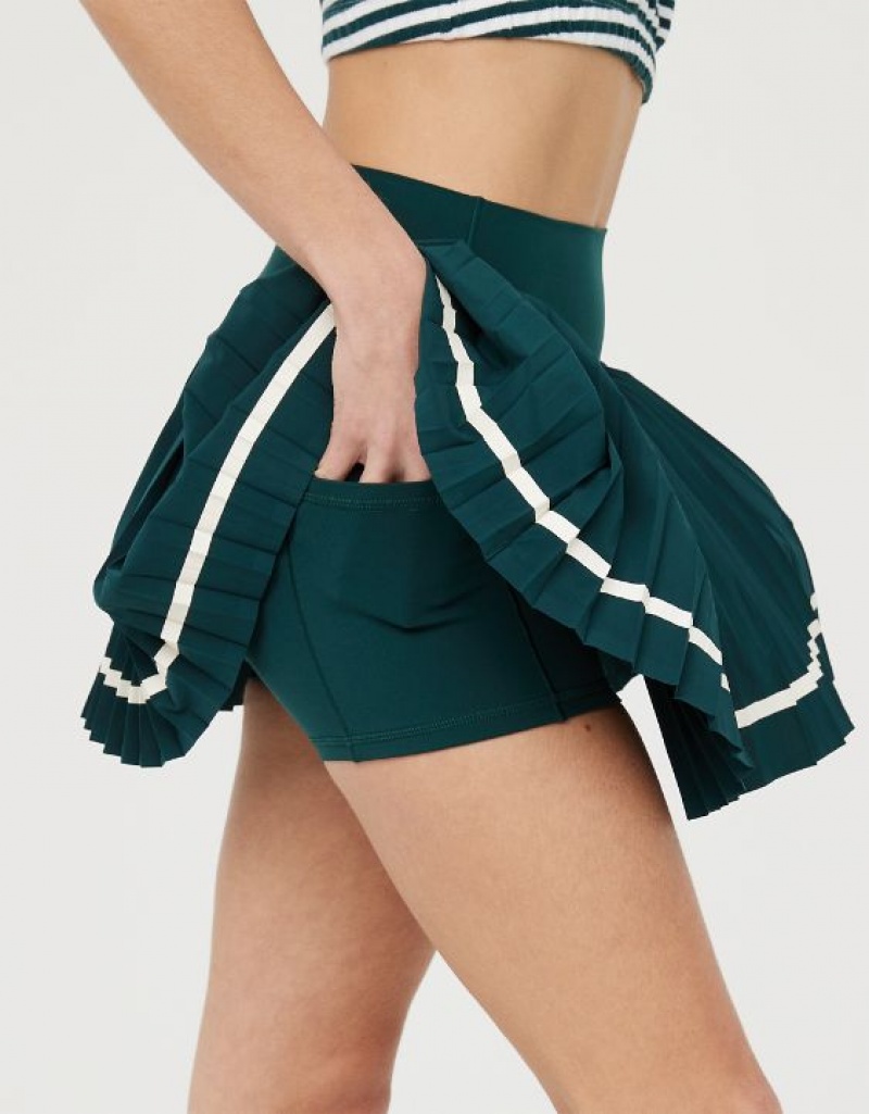 Aerie OFFLINE By All Aces Tennis Skirts Deep Green | NIW-816390