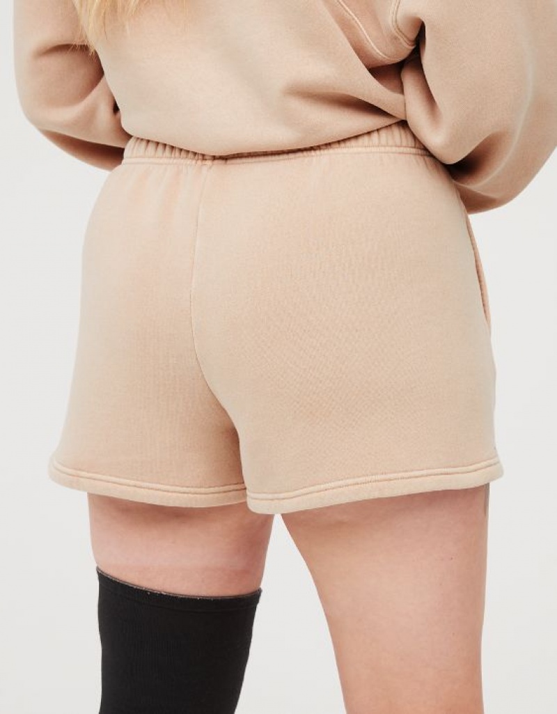 Aerie OFFLINE By Cloud Fleece Shorts Beige | OTD-051396