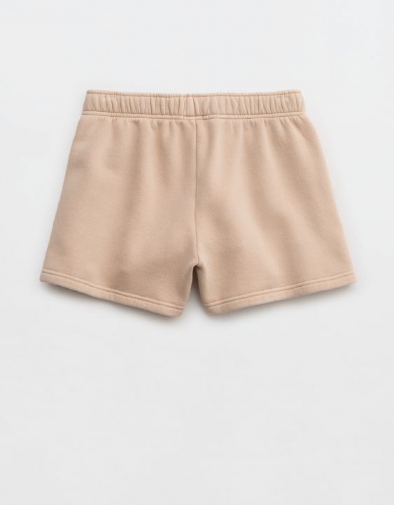 Aerie OFFLINE By Cloud Fleece Shorts Beige | OTD-051396