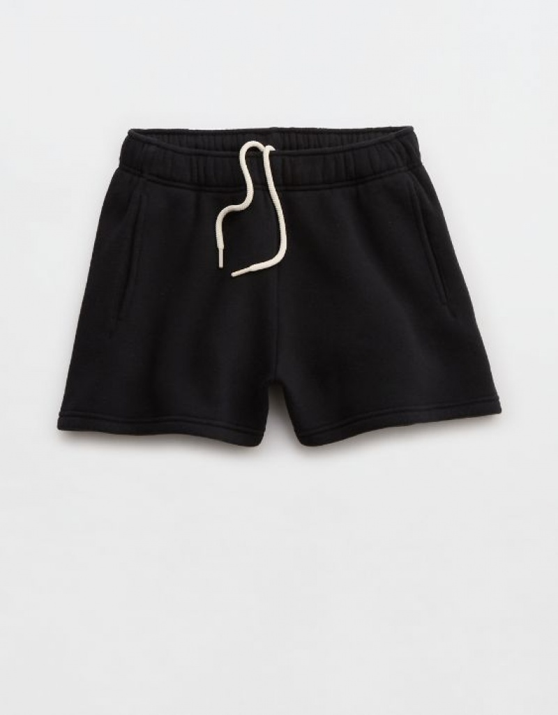 Aerie OFFLINE By Cloud Fleece Shorts Black | QXK-012386