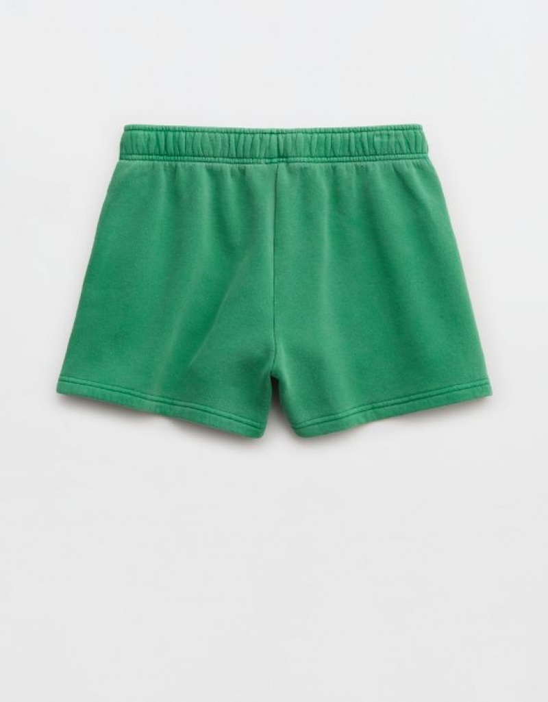 Aerie OFFLINE By Cloud Fleece Shorts Green | LWD-921764