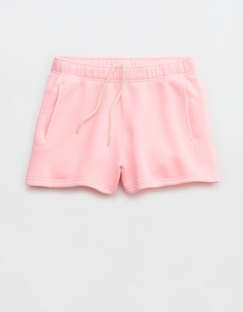 Aerie OFFLINE By Cloud Fleece Shorts Pink | RAB-152437